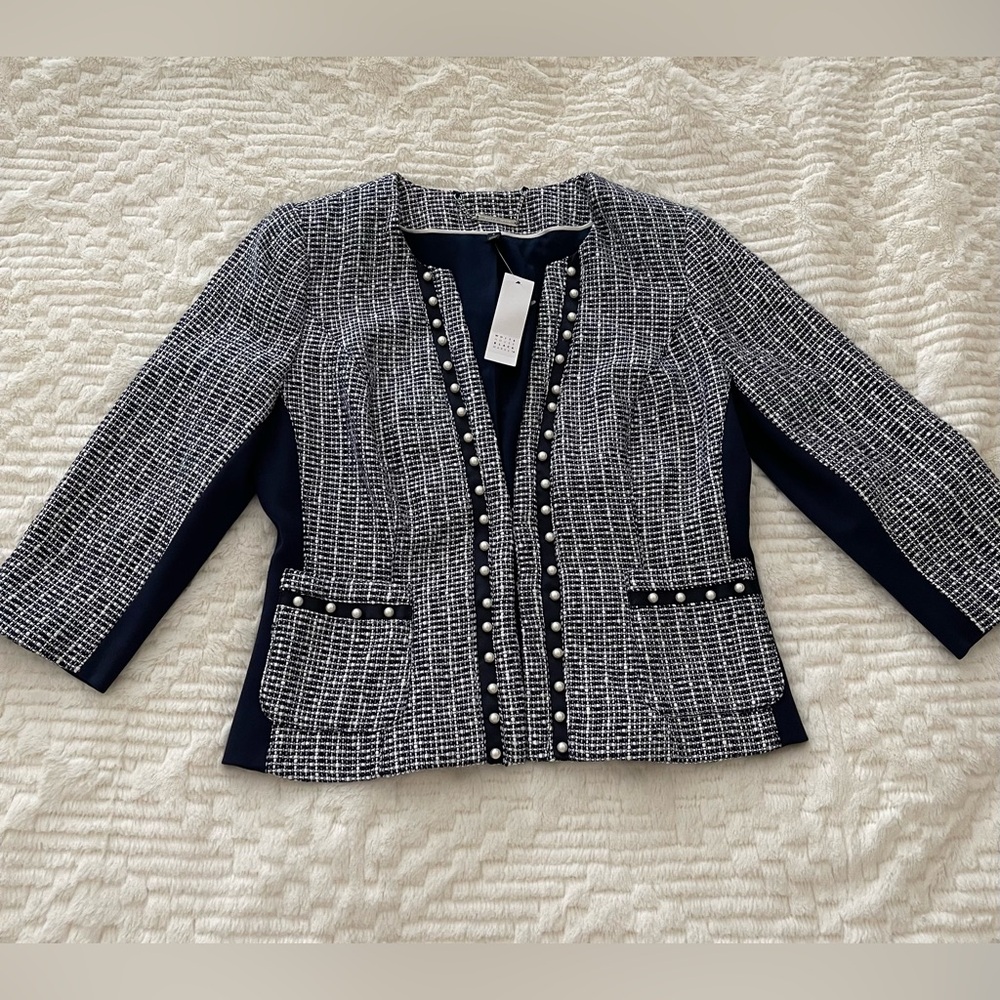 White House Black Market Navy and White Blazer